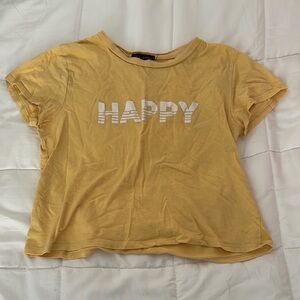 Cropped Yellow Tee “HAPPY”